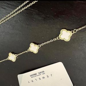 18k Gold Plated Lucky Clover Sets Bracelets Earring Necklace Pendant for Women